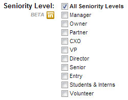search seniority level